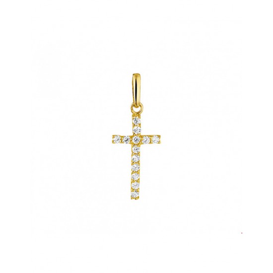 Gouden Hanger kruis zirkonia - 42123