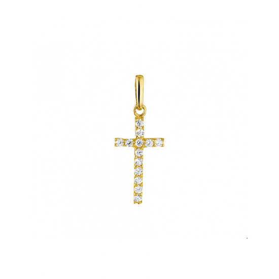 Gouden Hanger kruis zirkonia - 42123