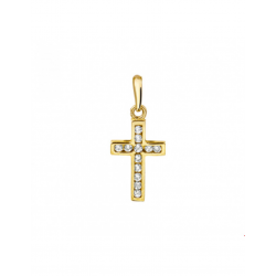 Gouden Hanger kruis en zirkonia - 42124