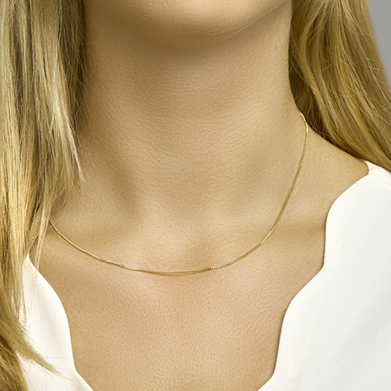 Geelgouden collier met gourmet schakel 1,2mm 45CM - 42137