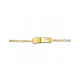 Gouden Graveerarmband figaro hart plaat 5 mm 9 - 11 cm - 42145