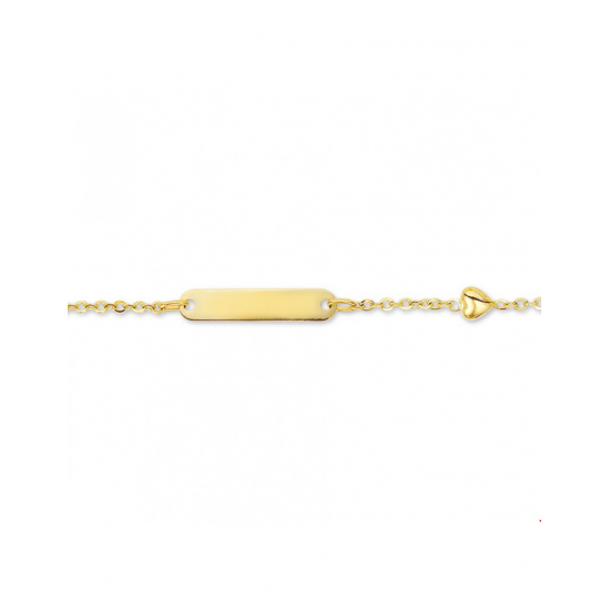 Gouden Graveerarmband hart plaat 4,0 mm 11 - 13 cm - 42146