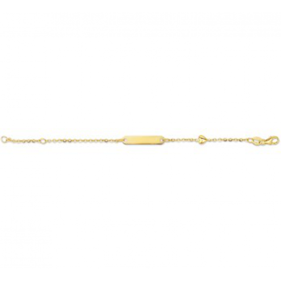 Gouden Graveerarmband hart plaat 4,0 mm 11 - 13 cm - 42146