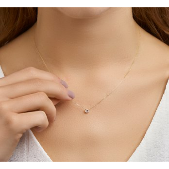 Gouden Collier met hanger zirkonia 42 cm - 42161