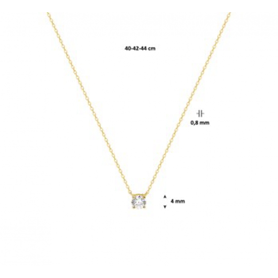 Gouden Collier met hanger zirkonia 42 cm - 42161