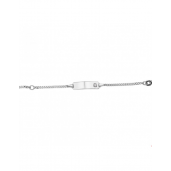 Zilveren Graveerarmband zirkonia plaat 5 mm 9 - 11 cm - 43193