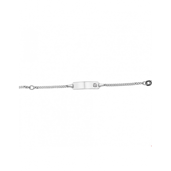 Zilveren Graveerarmband zirkonia plaat 5 mm 9 - 11 cm - 43193