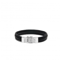 Buddha to Buddha 181BL-F  Edwin Small Leather Black Bracelet MAAT 21cm - 43236