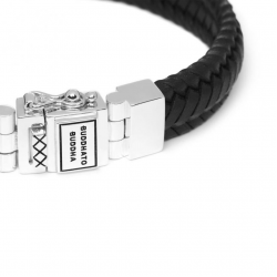 Buddha to Buddha 181BL-F  Edwin Small Leather Black Bracelet MAAT 21cm - 43236