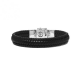 Buddha to Buddha 181BL-F  Edwin Small Leather Black Bracelet MAAT 21cm - 43236