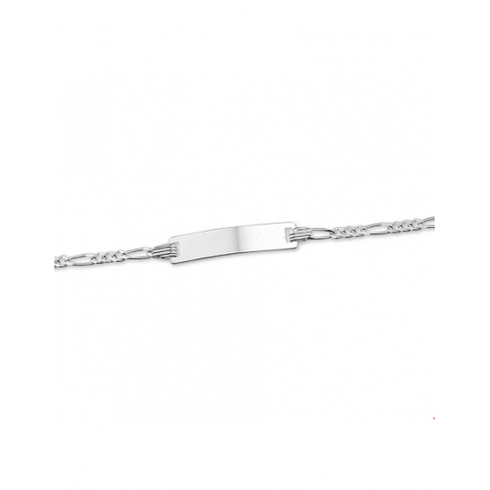 Zilveren Graveerarmband figaro plaat 9 - 11 cm - 43098