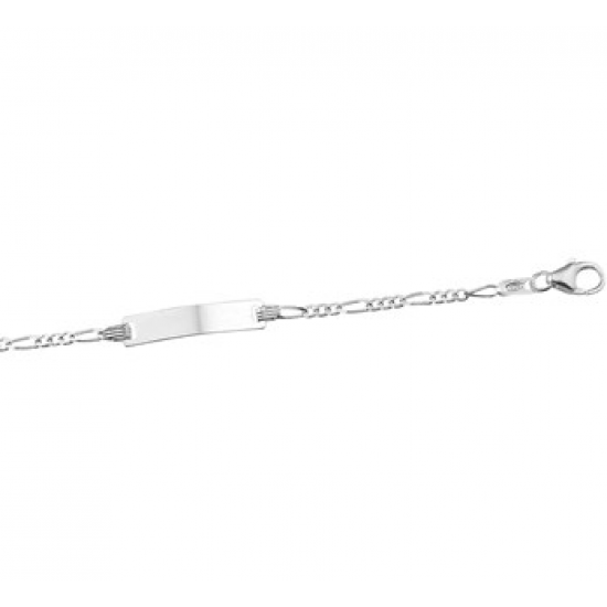 Zilveren Graveerarmband figaro plaat 9 - 11 cm - 43098