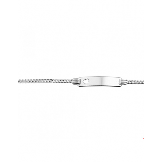 Zilveren Graveerarmband hart gourmet plaat 13 - 15 cm - 43107