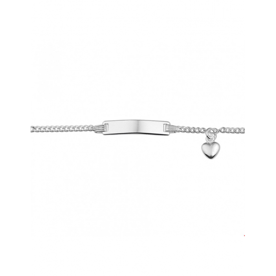Zilveren Graveerarmband hart plaat 4,2 mm 9 - 11 cm - 43102
