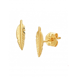 Gouden Oorknoppen veer - 43148