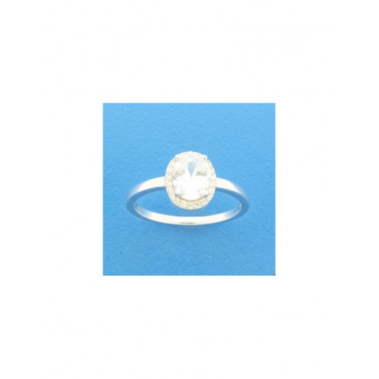 Zilveren roset ring zirkonia 17.75 - 44444