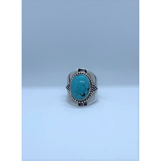 Ymala handmade Zilver Ring Turkoois MAAT 17,5 - 43763