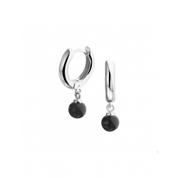 zilveren 925 oorbellen met onyx - 44027