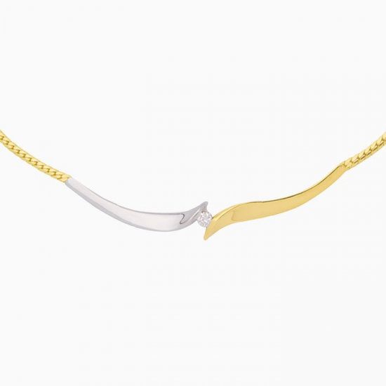 ECLAT 14krt bi-coler collier met dia 0.07crt vvs 45cm - 44299