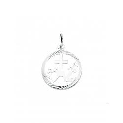 Zilveren Hanger geloof, hoop en liefde gediamanteerd - 44205