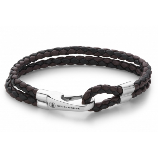 Rebel & Rose Armband Double Round Hook Black-Earth 19,5cm - 43582
