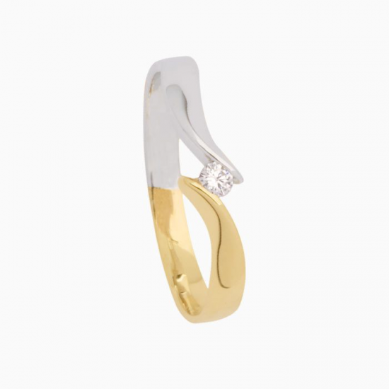 ECLAT 14krt ring met dia 0.10crt vs MAAT 17,5 - 43998