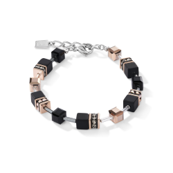 Coeur de Lion armband onyx zwart-roségoud - 43922