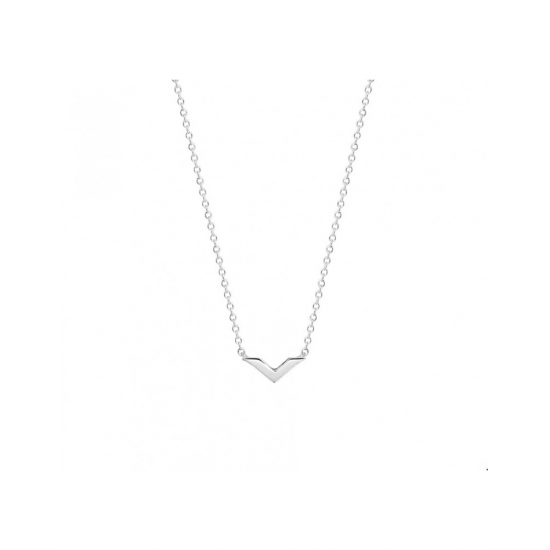 Zilver 952 collier met V - 44016