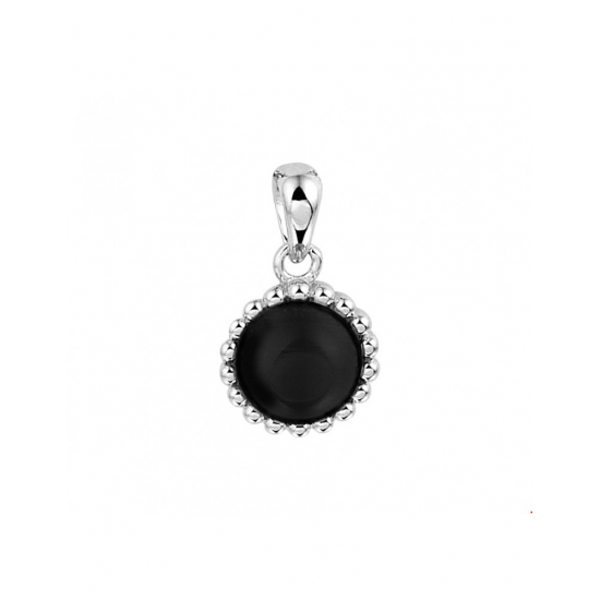 zilveren Hanger onyx - 44029