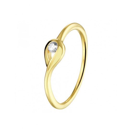 14 krt gouden zirkonia ring 16.5 - 44783