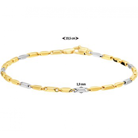 Gouden Bicolor armband 19,5cm - 44793