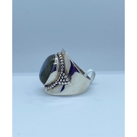 Ymala handmade Zilver Ring Labradoriet MAAT 18 - 44972