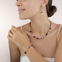 Coeur de Lion Oorbellen rosé goud, wit & rood - 45305