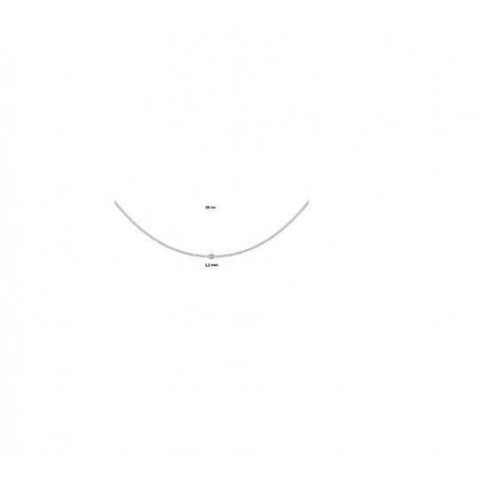 Zilveren Collier gourmet 45cm - 44615
