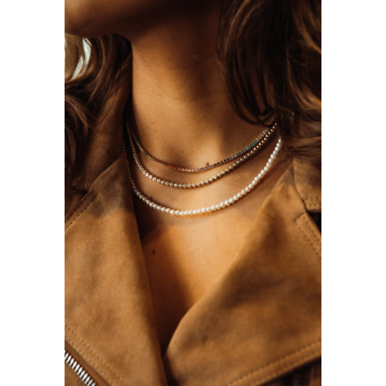 LOTT. Gioielli KLEINE RONDE PARELS KETTING Goudkleurig - 45432