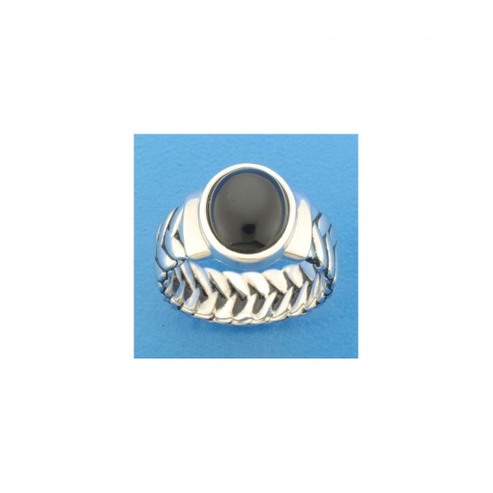 925 zilveren ring met onix maat 20.25 1101617 - 45558