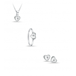 Bellini Zilveren ring met hartje mat/glans & zirkonia MAAT 13,5 - 45678