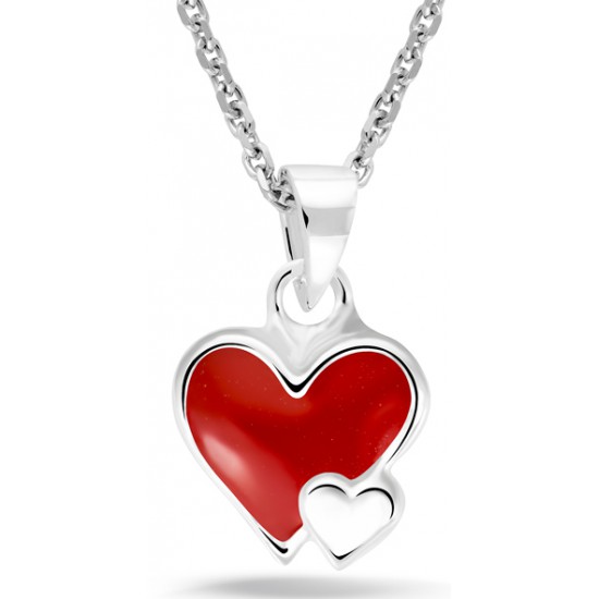 Bellini kinder collier met hart rood - 45698