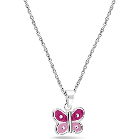 Bellini kinder collier met vlinder roze - 45703
