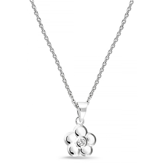 Bellini kinder collier met bloem zirkonia - 45701