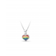 Bellini Zilveren ketting regenboog hartjes 38cm - 45705