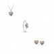Bellini Zilveren ketting regenboog hartjes 38cm - 45705