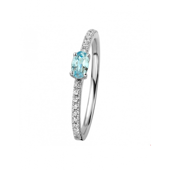 Zilver 925 ring met zirkonia en topaas - 45798