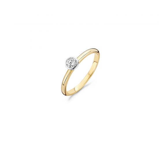Blush ring Geel en Witgoud met Zirkonia 1124BZI MAAT 17 - 45875