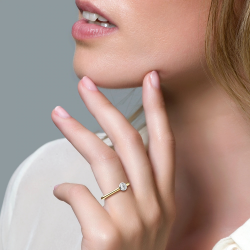 Blush ring Geel en Witgoud met Zirkonia 1124BZI MAAT 17 - 45875