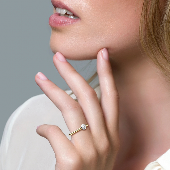 Blush ring Geel en Witgoud met Zirkonia 1124BZI MAAT 17 - 45875