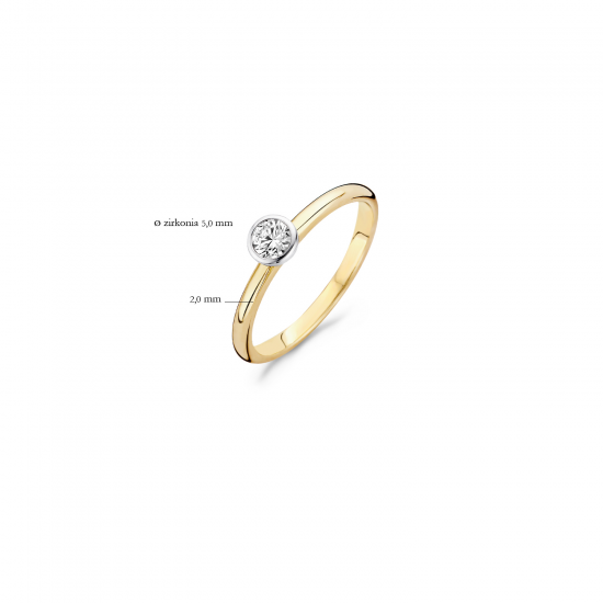 Blush ring Geel en Witgoud met Zirkonia 1124BZI MAAT 17 - 45875