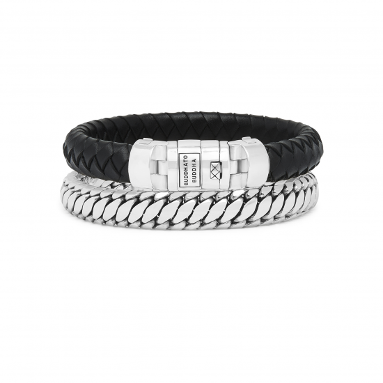 Buddha to Buddha 008BL-E+ Ben Customized Set Silver & Leather Black  MAAT 20cm - 45884