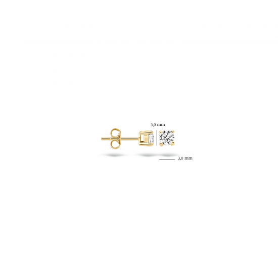 Blush Oorknoppen 7128YZI Geelgoud met Zirconia - 46015