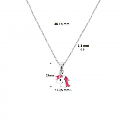 Zilveren kinder collier met eenhoorn 36+4 cm - 44714